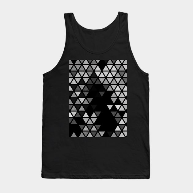 Geometric Fractal Triangles Black Noir Tank Top by Tobe_Fonseca